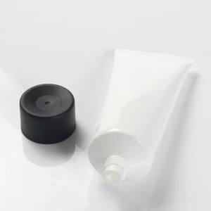 Vente en gros de nouveaux tubes cosmétiques mats noirs ambrés de 100 ml, tubes à presser avec couvercle rabattable, emballage vide pour lotion corporelle en vrac - Product Image 4