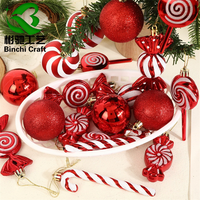 Ornements de Noël en PVC inspirés des bonbons, décorations festives à suspendre aux fenêtres et pendentifs, boules pour sapin de Noël