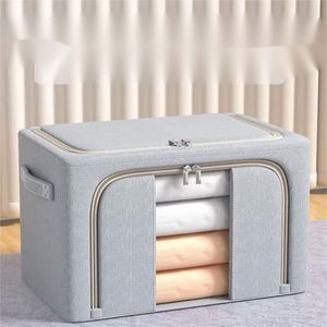 <b>Large</b> Foldable & Stackable Fabric Toy & Clothes Organizer Set of Household <b>Storage</b> <b>Bag</b> with Lid for Kids Wardrobe <b>Storage</b> - Product Image 1