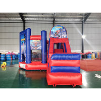 Château gonflable à thème Spiderman, combo de château gonflable pour enfants avec toboggan pour les événements de fête en plein air