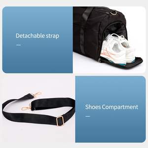 Bolsa de lona de viaje deportiva de fábrica 2024, venta al por mayor, logotipo personalizado, cremallera, impermeable, separación en seco y húmedo, bolso de mano para equipaje de gimnasio para mujer - Product Image 5