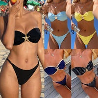 Ensemble bikini deux pièces sexy taille haute push-up pour femme, grande taille, personnalisé OEM/ODM, pour l'été et la plage - Maillot de bain gainant effet ventre plat