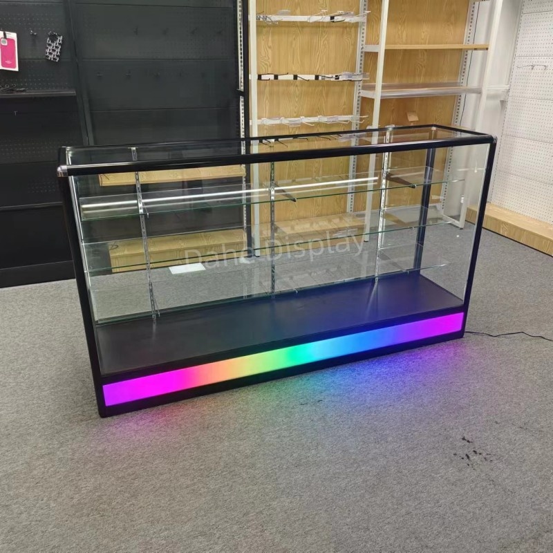 6 Voet Moderne Glazen Vitrinekasten Detailhandel Rookwinkel Showcase Goedkope Vitrine Met Led Licht