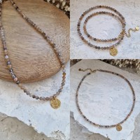 Coeur rose breloques Agates pierre perles collier ras du cou à la main perles blanches bijoux cadeau pour les femmes minimaliste Non ternir bijoux