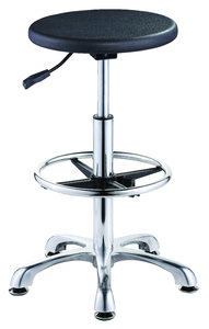 Kim loại hiện đại thanh phân với Bánh xe PU da cán ghế chiều cao điều chỉnh phân; đen - Product Image 6