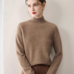 Maglione da <span class=keywords><strong>Donna</strong></span> in Puro Cashmere 100% Stile Coreano con Collo Alto a Metà - Product Image 6