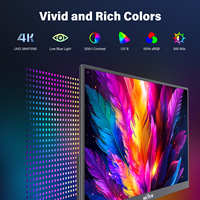 Monitor Externo 4K de 15.6 Pulgadas, Superligero de 750 Gramos, con Filtro de Luz Azul y Sin Parpadeo, para Trabajo Remoto y Viajes de Negocios de Larga Duración