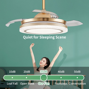 พัดลมเพดานท่อไอเสียสีขาวแบบทันสมัยพร้อมชิ้นส่วนหวายพัดลมมอเตอร์ไฟฟ้ากระแสตรง YX03 - Product Image 5