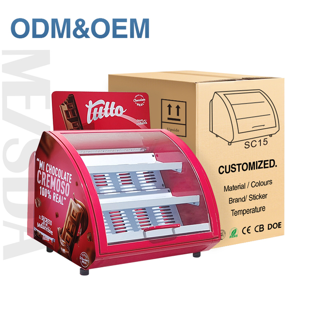 Meisda SC15 15L Optional Color Glass Adjustable Shelves LED Light Single-Temperature Countertop Chocolate Display Mini Fridge