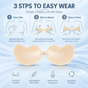 <span class=keywords><strong>Reggiseno</strong></span> Push-Up in Silicone <span class=keywords><strong>Senza</strong></span> <span class=keywords><strong>Spalline</strong></span> e <span class=keywords><strong>Senza</strong></span> Ferretto per Seni Grandi, Lavabile in Lavatrice, Color Nudo e <span class=keywords><strong>Nero</strong></span> - Product Image 6