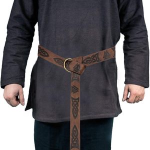 Cintura in Pelle Medievale Vichinga con Incisioni per Cosplay LARP, Accessorio per Costume Rinascimentale - Product Image 2