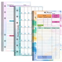 Pack d'accessoires exclusifs transfrontaliers pour carnet A6 à 6 trous avec papier double-adhésif