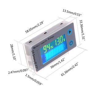 NCEL JS-C33 Programmable LCD Gauge 10-100V <b>Battery</b> Level Voltage Meter Load <b>Tester</b> Temperature Range -10~55C Percentage - Product Image 4