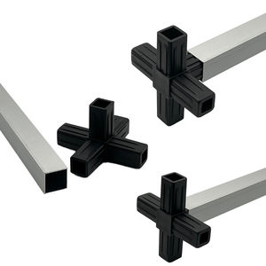 נתיבים רבים שונים צינור מרובע מתאים עבור 20 x20 25x25 30 מרובע צינור מחבר פנימי פלסטיק צינור מרובע צינור מרובע - Product Image 6