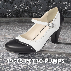 Zapatos de Vestir Mary Jane con Punta Cerrada Estilo Vintage de los Años 50, Antideslizantes, Transpirables, Retro, de Tacón Alto para Mujer, para Uso Diario - Product Image 2