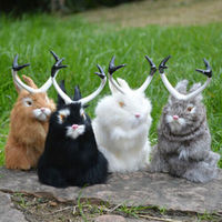 Décoration de Pâques Lapin en fourrure véritable, décorations de Noël, lapins Jackalope