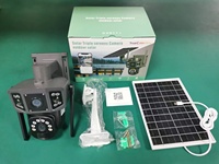 Caméra de sécurité PTZ dôme extérieure à double objectif 4G SIM WiFi alimentée par batterie solaire avec détection humaine, double écran 2K, étanche IP65