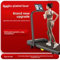 Caminadora Eléctrica con Inclinación Ajustable, para Ejercicio en Casa, Quema Grasa, Ritmo Cardíaco, PVC, Silenciosa, con Música, Plegable, Plana