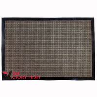 Tapis de porte moderne en polypropylène robuste, géométrique, imperméable, adapté aux animaux domestiques, écologique, antidérapant, avec envers en caoutchouc, résistant aux taches