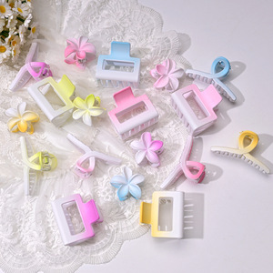 Pince à cheveux en plastique demi-attachée pour femme, style coréen élégant, pour <span class=keywords><strong>queue</strong></span> <span class=keywords><strong>de</strong></span> <span class=keywords><strong>cheval</strong></span> haute, pince requin transfrontalière - Product Image 3