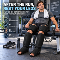 Masseur de jambes à air compressé chauffant, bottes de récupération sportive avec 4 modes et 4 intensités pour les pieds, les mollets et les cuisses