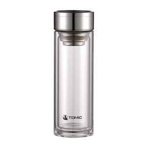 Tomic <b>Double</b> <b>Wall</b> Glass Water Bottle With Filter For Office Home Use - Product Image 1