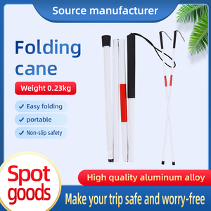 Tongkat Penglihatan Medis Berkualitas Tinggi Warna Putih, 4 Lipatan, Aluminium Ringan - Product Image 3