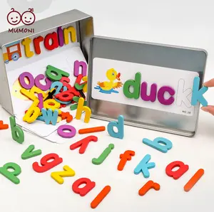 Top venda 30 preschool brinquedo reconhecimento do alfabeto flashcards carta jogo de correspondência perfeita crianças magnético jogo de ortografia