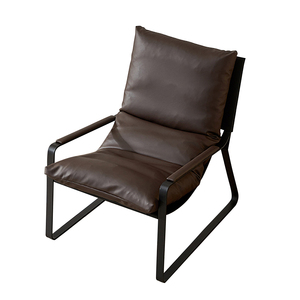 Fauteuil de salon pivotant en cuir moderne italien, fauteuil de bureau de luxe à une place avec base en acier inoxydable, usage commercial - Product Image 5