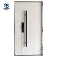 Conjunto de Entrada Principal Prima Villa - Puerta Doble Comercial de Acero Inoxidable y Fibra de Vidrio con Luz Lateral para Uso en Hoteles, Exteriores y Apartamentos