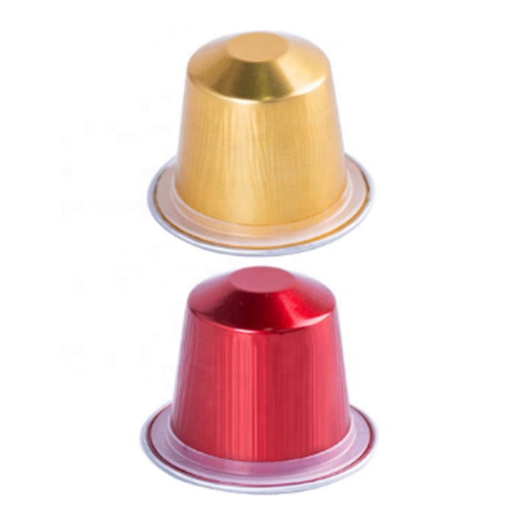 Оптовая продажа, красочные Алюминиевые совместимые пустые капсулы для кофе nespresso в наличии