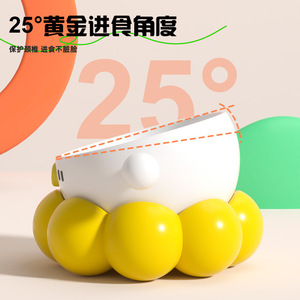 <b>Ceramic</b> Pet <b>Bowl</b> Universal Non Slip Cat <b>Dog</b> Food <b>Bowl</b> Neck Protecting Slanted Detachable Deepened Splash Proof Set - Product Image 3