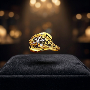 Anillo de Compromiso para Hombre KINNOVA JEWELS, Diseño Geométrico Hueco en Forma de Panal, Chapado en Oro Amarillo, Engaste de Bisel de Lujo, Diseño Moderno - Product Image 3