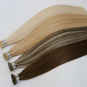 Предварительно скрепленные Оптовые высококачественные U/I/V/Flat-tip кератиновые европейские человеческие двойные волосы для наращивания
