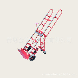 Carretilla Plegable de Alta Resistencia, Capacidad de Carga de 250 kg, Cuatro Ruedas, Hierro con Recubrimiento en Polvo Rojo, Carretilla de Herramientas para Uso Industrial - Product Image 3