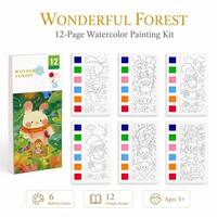 Matériaux en gros sûrs pour la peinture à l'eau, livre d'activités éducatives de peinture pour enfants, série animale, livre de coloriage pour enfants