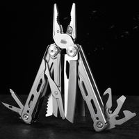 Couteau pliant multifonctionnel EDC, pince multifonction, acier inoxydable, argent, design compact, outils de camping en plein air