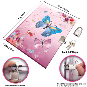 Diario per Ragazze con Lucchetto e Chiave a Forma di <span class=keywords><strong>Farfalla</strong></span>, Regalo per Ragazze di 10-12 Anni a Buon Prezzo - Product Image 3