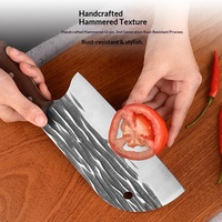 Couteau de Chef de Restaurant Forgé à la Main Prêt à Expédier, Couteau à Hacher avec Manche en Bois, Personnalisable, Couteau de Boucher Tranchant pour Cuisine