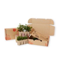 Boîte d'expédition en carton ondulé pour plantes succulentes, boîte d'emballage écologique pour plantes vivantes, conception de logo
