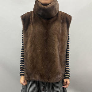 <span class=keywords><strong>Gilet</strong></span> en <span class=keywords><strong>fourrure</strong></span> de vison véritable court personnalisé Jancoco, col montant, <span class=keywords><strong>sans</strong></span> manches, luxe d'hiver pour femmes - Product Image 1