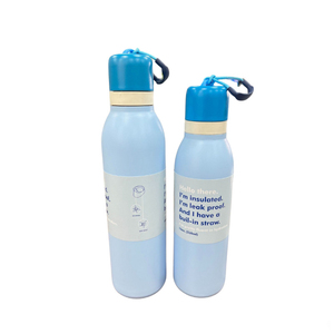 Elegante bottiglia di acqua a doppia parete isolata bottiglia di <span class=keywords><strong>acciaio</strong></span> inossidabile a prova di perdite con paglia incorporata 710ml/530ml - Product Image 4