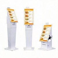 Kiosque de commande et de paiement en libre-service Android à écran tactile de 21,5 et 27 pouces, avec lecteur de code-barres SDK, pour utilisation sur comptoir et sur pied en intérieur