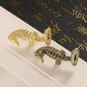Poignées de porte en laiton en forme de hippocampe, <span class=keywords><strong>style</strong></span> marin, poignées de meuble créatives, crochets métalliques, accessoires de quincaillerie pour la maison - Product Image 3