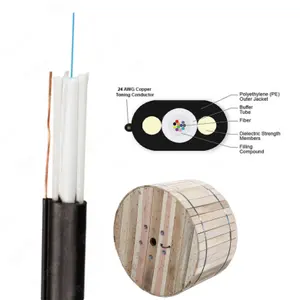 Iletişim kullanımı için tek modlu Fiber optik kablo 2-12 çekirdek saplama kablo düz tasarım