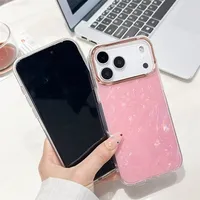 Coque de téléphone antichoc transparente avec placage laser pailleté effet coquille arc-en-ciel pour iPhone 17 Air 16 15 14 13 12 Pro Max Plus