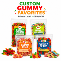 Fabricant de bonbons OEM Marque privée personnalisée Gelée gommeuse aigre-douce en vrac Halal Bonbons mous