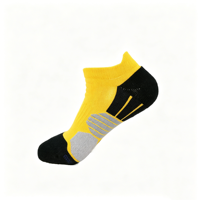 Chaussettes de cheville en polyester et nylon pour l'automne, motif rayé imprimé numériquement, évacuation de l'humidité, maille respirante, pour la course à pied, avec bordure haute