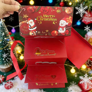 Sobre Rojo Plegable con Diseño de Santa Claus, Estampado en Caliente, Premium 2026, Personalizable, para Billetes de Dólar Estadounidense - Product Image 4