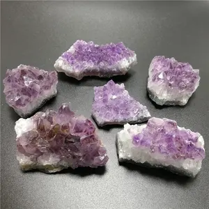 高品质的天然葡萄紫水晶石英晶体集群 Geodes 装饰